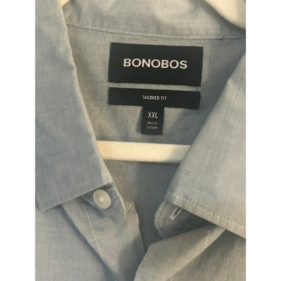 Bonobos Shirt Mens XXL Long Blue Tailored Slim Fit Long Sleeve Button Down - Picture 3 of 6